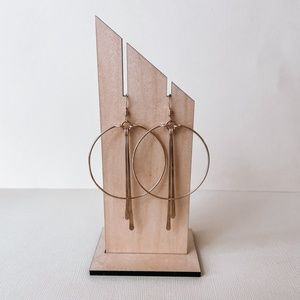 Circle Hoop Earrings with Hammered Drops